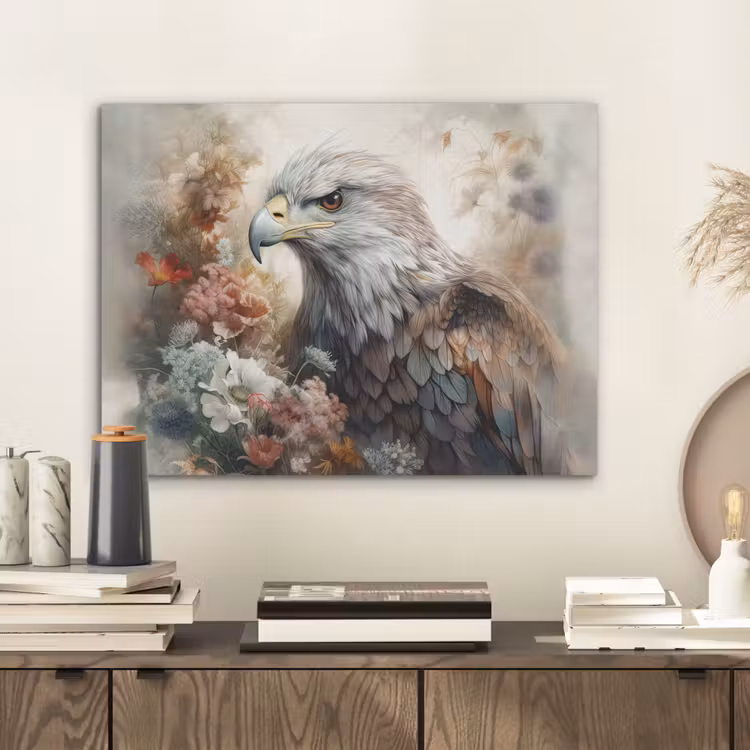 Arend - Adelaar - Vogel - Bloemen - Natuur PET vilt klein -sfeer1