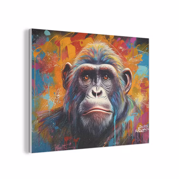 Aap - Gorilla - Graffiti - Dieren - Kleuren PET vilt klein -3d