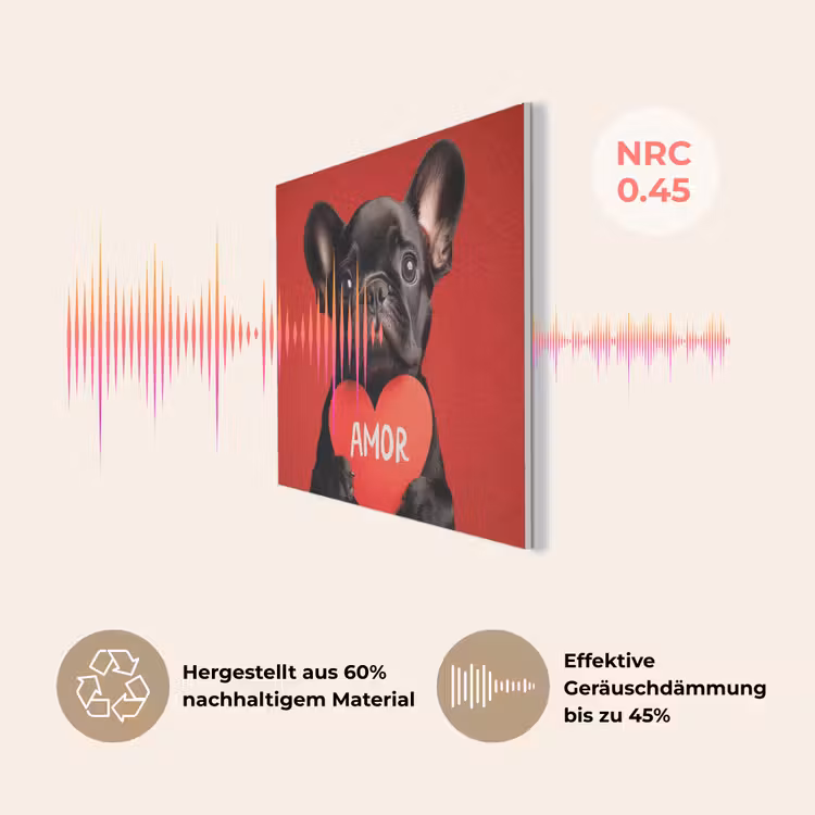 Amor - Hond - Hartje - Rood PET vilt klein -USP_DE
