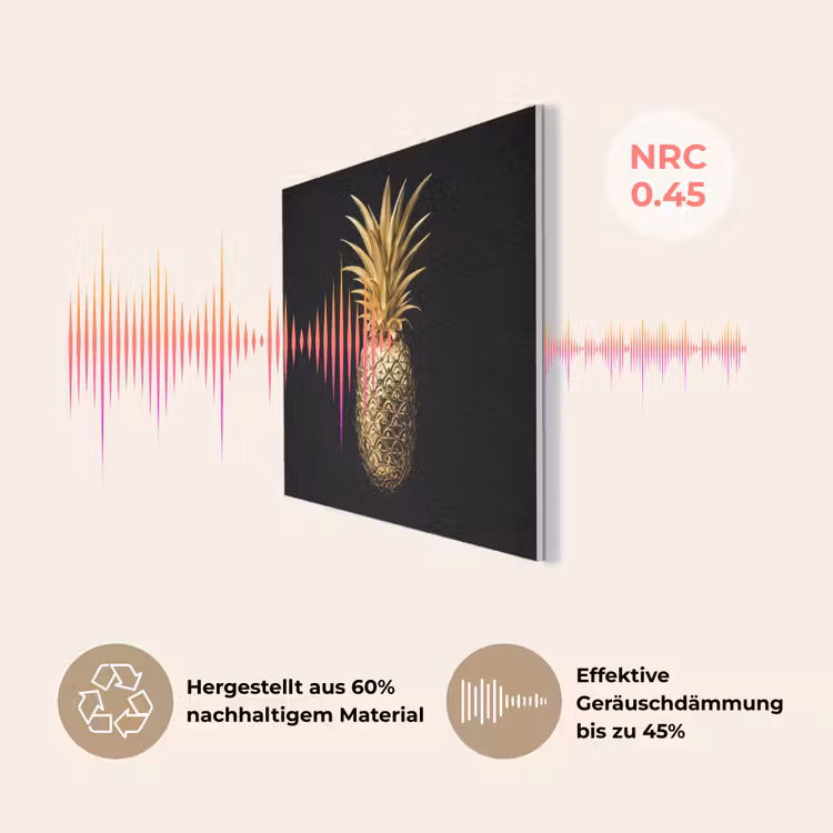 Ananas - Zwart - Goud - Luxe PET vilt klein -USP_DE