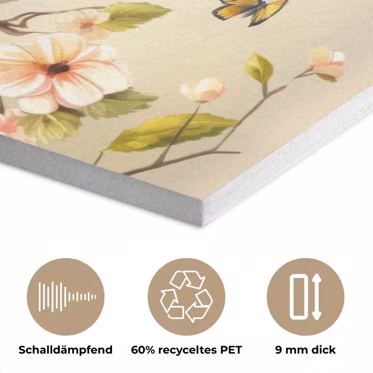 Takken - Bloemen - Vogeltjes - Roze PET vilt klein -closeup_DE