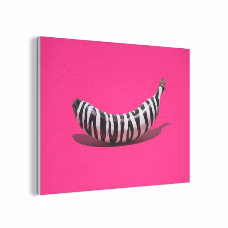 Banaan - Zebraprint - Roze PET vilt klein -3d