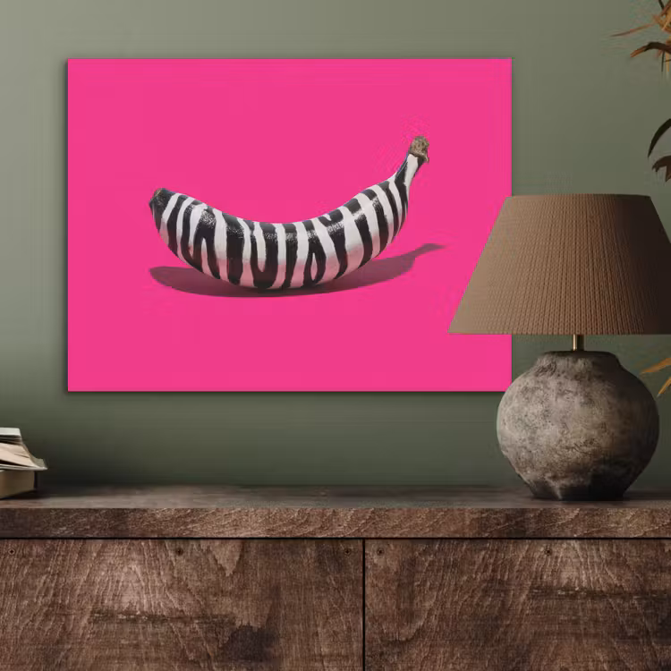 Banaan - Zebraprint - Roze PET vilt klein -sfeer2