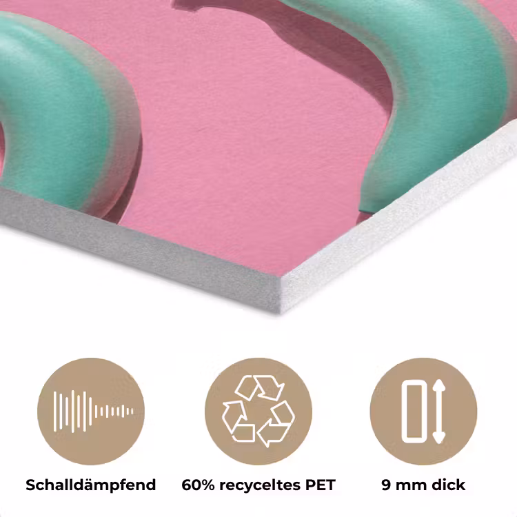 Bananen - Patroon - Blauw - Roze PET vilt klein -closeup_DE