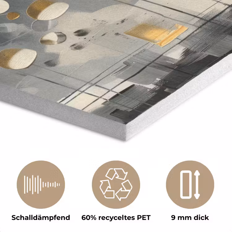 Boom - Abstract - Beige - Goud - Zwart PET vilt klein -closeup_DE