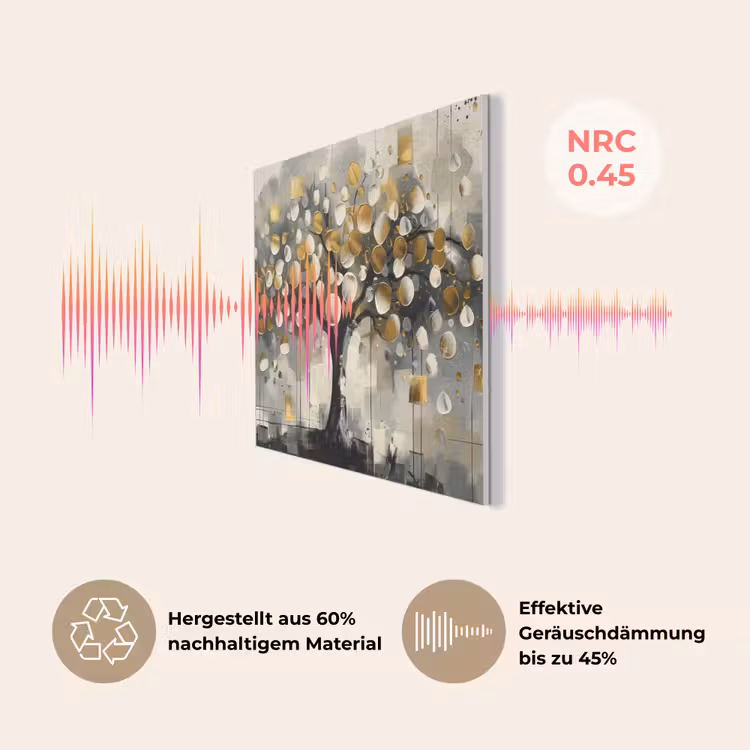 Boom - Abstract - Beige - Goud - Zwart PET vilt klein -USP_DE
