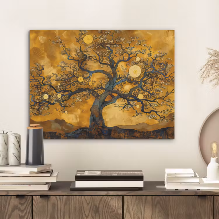 Boom - Levensboom - Abstract - Goud PET vilt klein -sfeer1