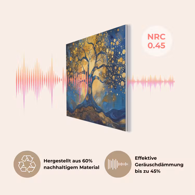 Boom - Levensboom - Blauw - Goud PET vilt klein -USP_DE