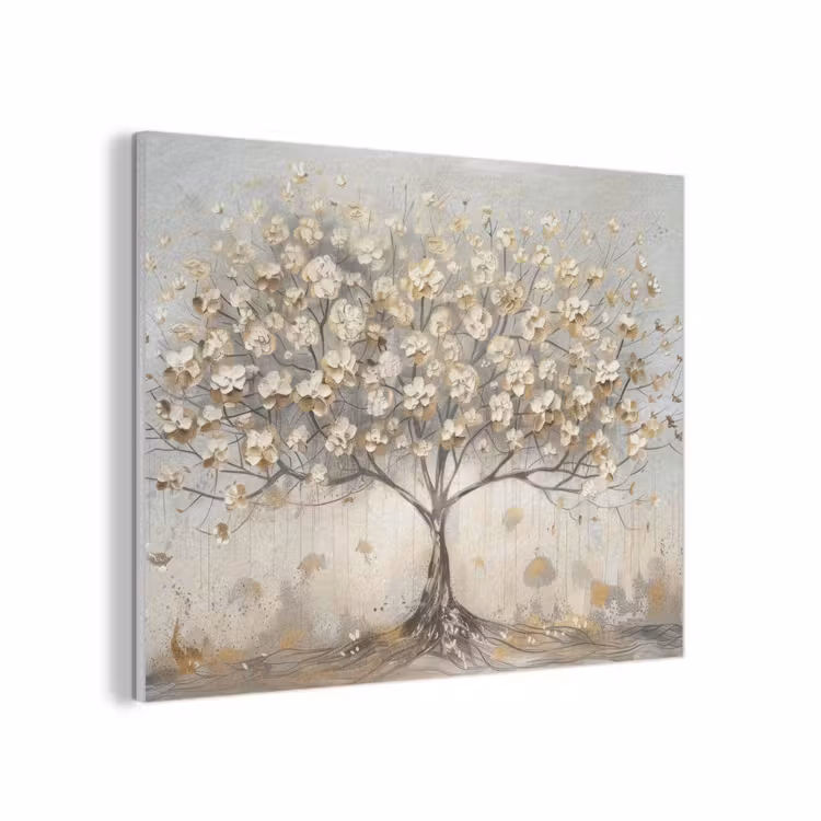 Boom - Beige - Goud - Verflook - Grijs PET vilt klein -3d