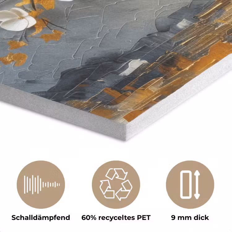 Boom - Bloemen - Goud - Beige PET vilt klein -closeup_DE
