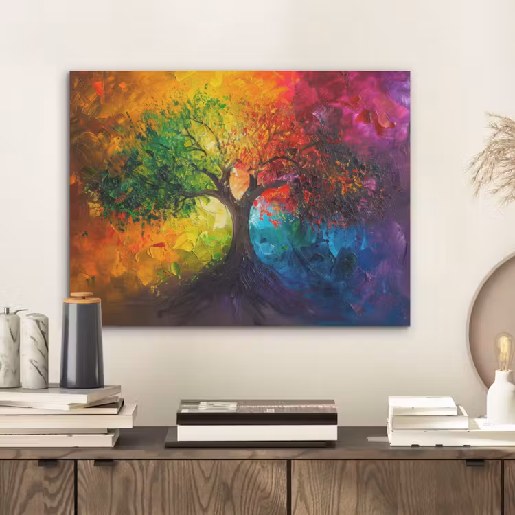 Boom - Kleurrijk - Modern - Abstract PET vilt klein -sfeer1