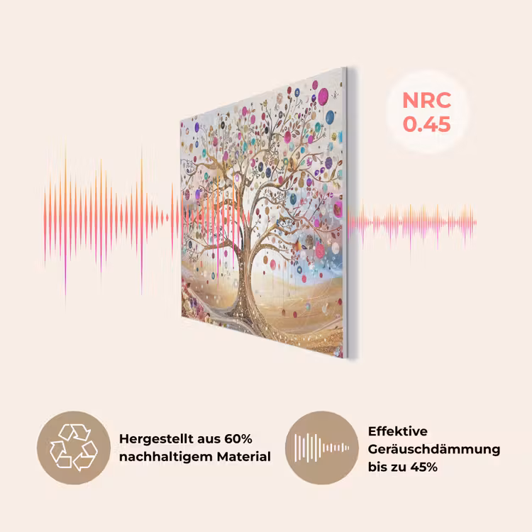Levensboom - Goud - Kleurrijk - Abstract - Aesthetic PET vilt klein -USP_DE
