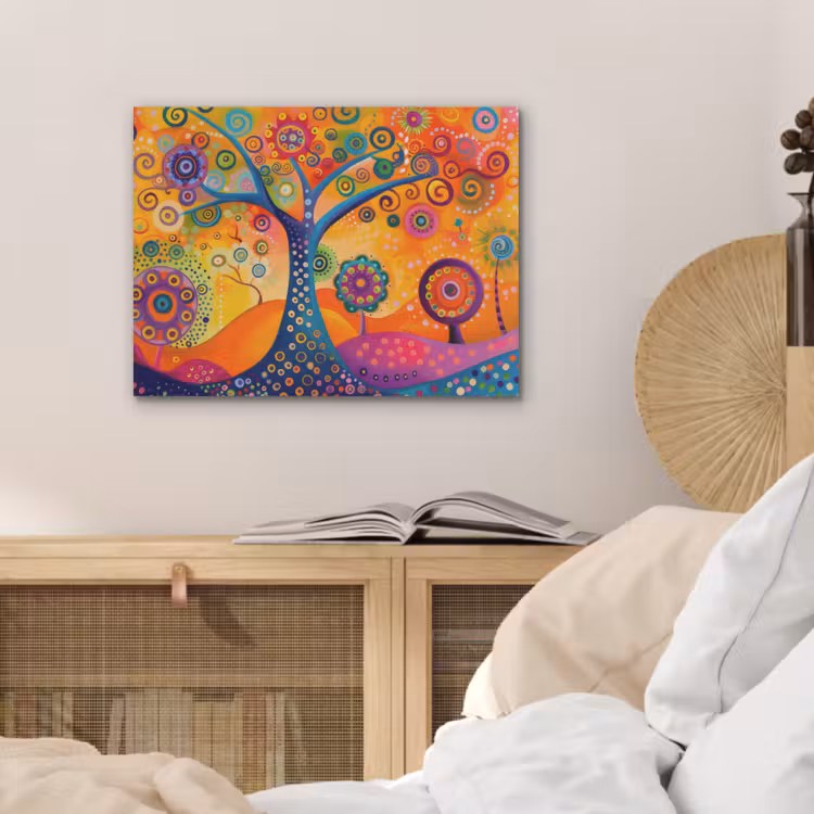 Boom - Levensboom - Abstract - Kleurrijk PET vilt klein -sfeer3