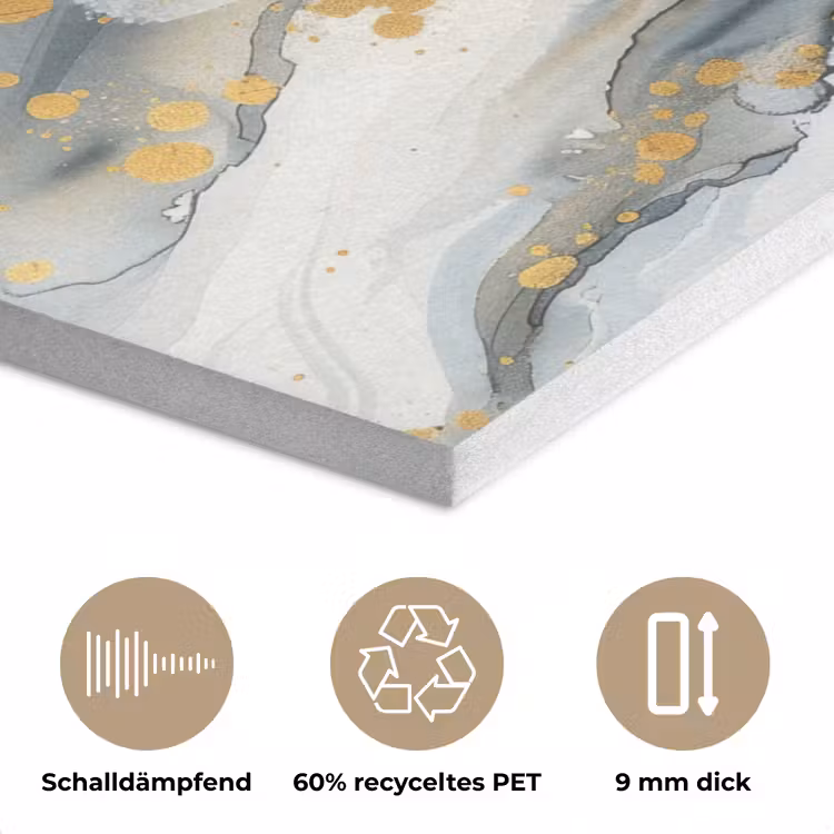Boom - Modern - Abstract - Goud - Zwart - Wit PET vilt klein -closeup_DE