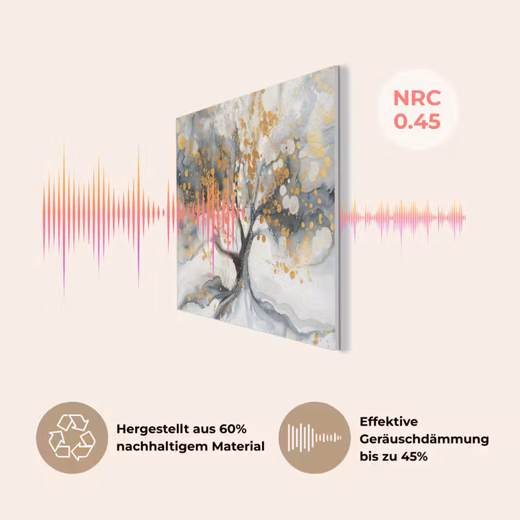Boom - Modern - Abstract - Goud - Zwart - Wit PET vilt klein -USP_DE