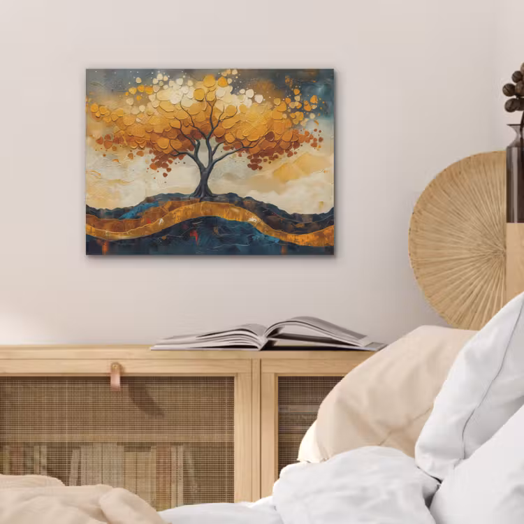 Boom - Natuur - Goud - Modern PET vilt klein -sfeer3