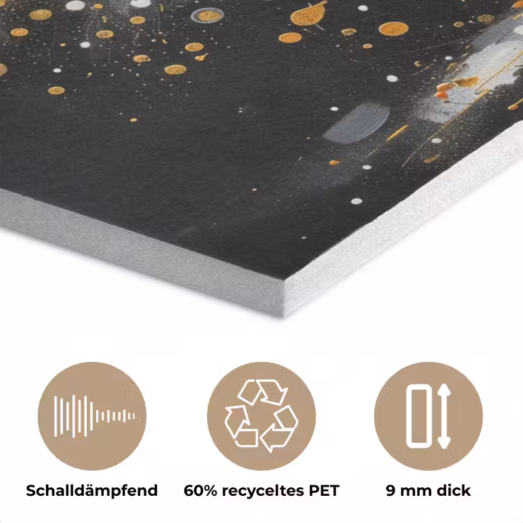 Boom - Zwart - Goud - Wit - Modern PET vilt klein -closeup_DE