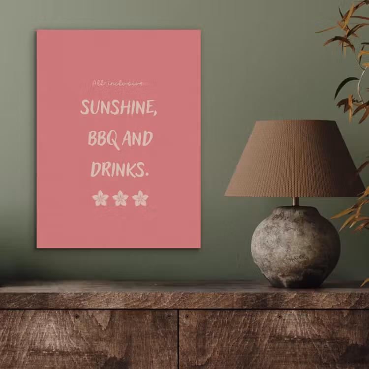 BBQ - Quote - Roze - Zomer PET vilt klein -sfeer2