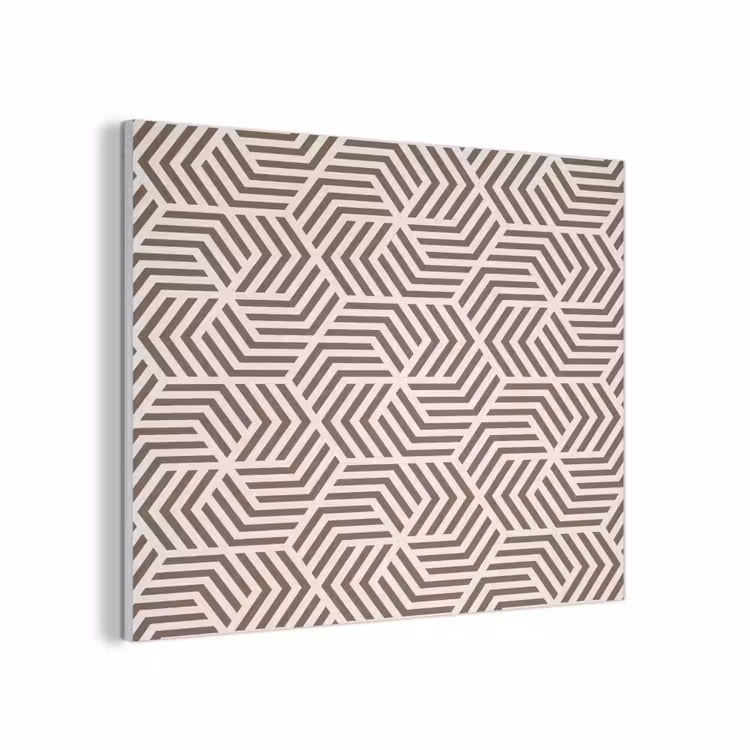 Beige - Bruin - Patroon - Strepen PET vilt klein 837 -3d