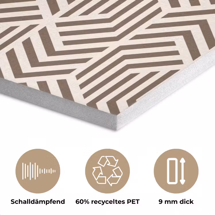 Beige - Bruin - Patroon - Strepen PET vilt klein 837 -closeup_DE