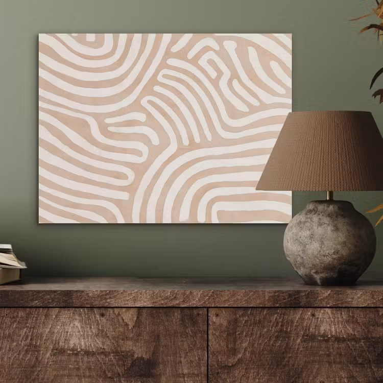 Beige - Aardspatroon PET vilt klein -sfeer2