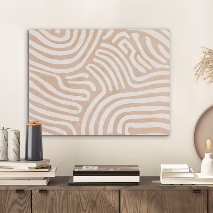 Beige - Aardspatroon PET vilt klein -sfeer1
