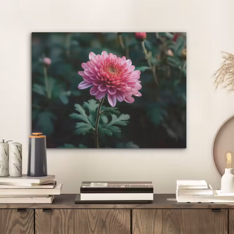 Blad - Chrysant - Roze - Schaduw PET vilt klein -sfeer1