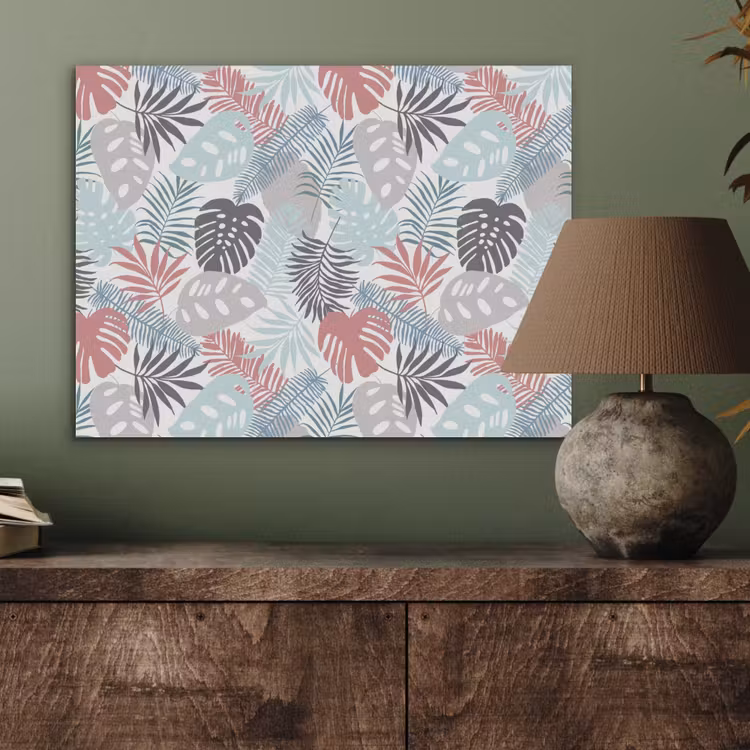 Inductie beschermer - Bladeren - Pastel - Jungle - Afdekplaat voor kookplaat PET vilt klein -sfeer2