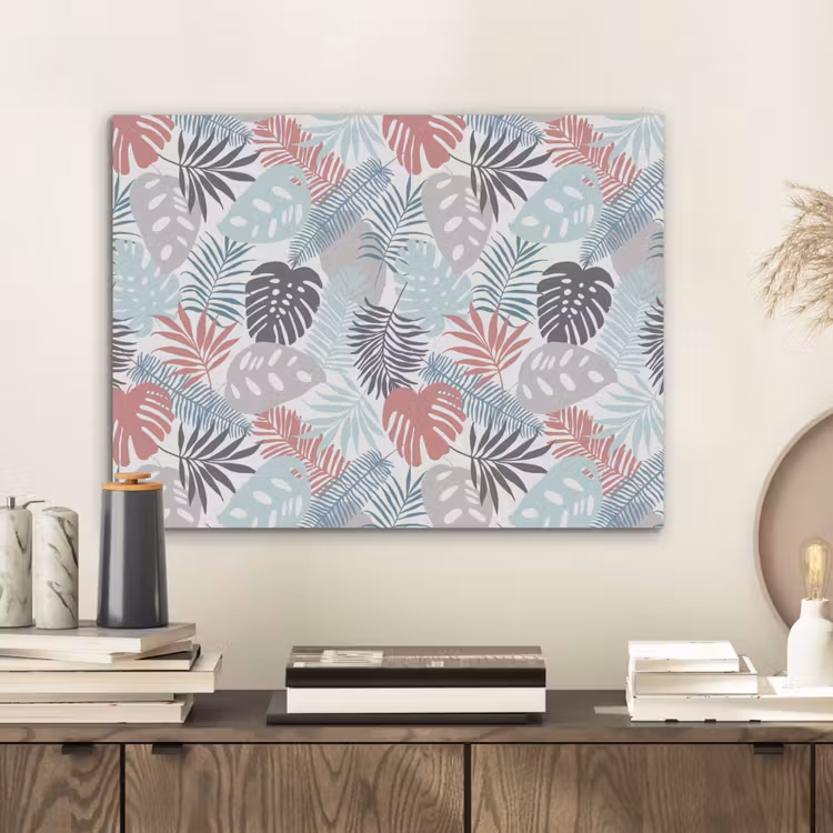 Inductie beschermer - Bladeren - Pastel - Jungle - Afdekplaat voor kookplaat PET vilt klein -sfeer1
