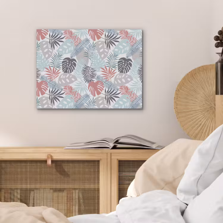 Inductie beschermer - Bladeren - Pastel - Jungle - Afdekplaat voor kookplaat PET vilt klein -sfeer3