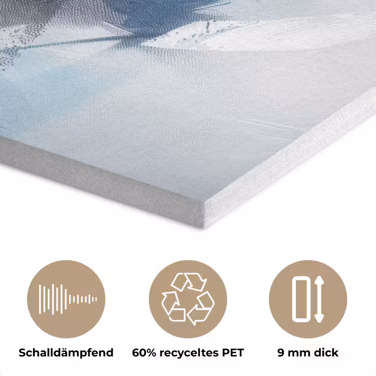 Blauw - Modern - Marmer - Abstract - Goud PET vilt klein -closeup_DE