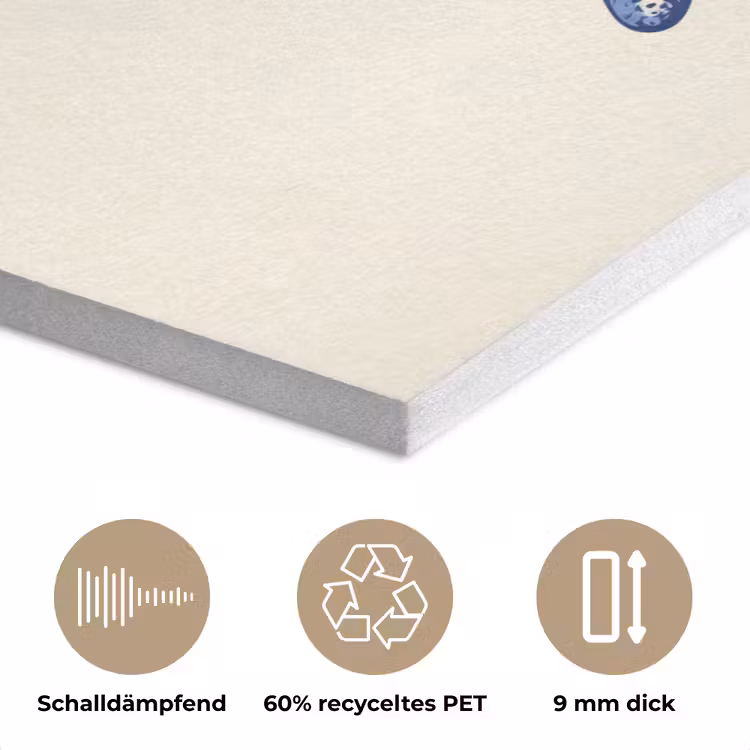 Blauwe zeester - Minimalistisch - Beige PET vilt klein -closeup_DE