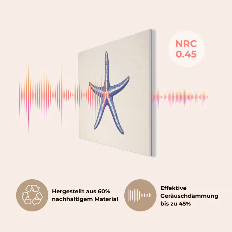 Blauwe zeester - Minimalistisch - Beige PET vilt klein -USP_DE