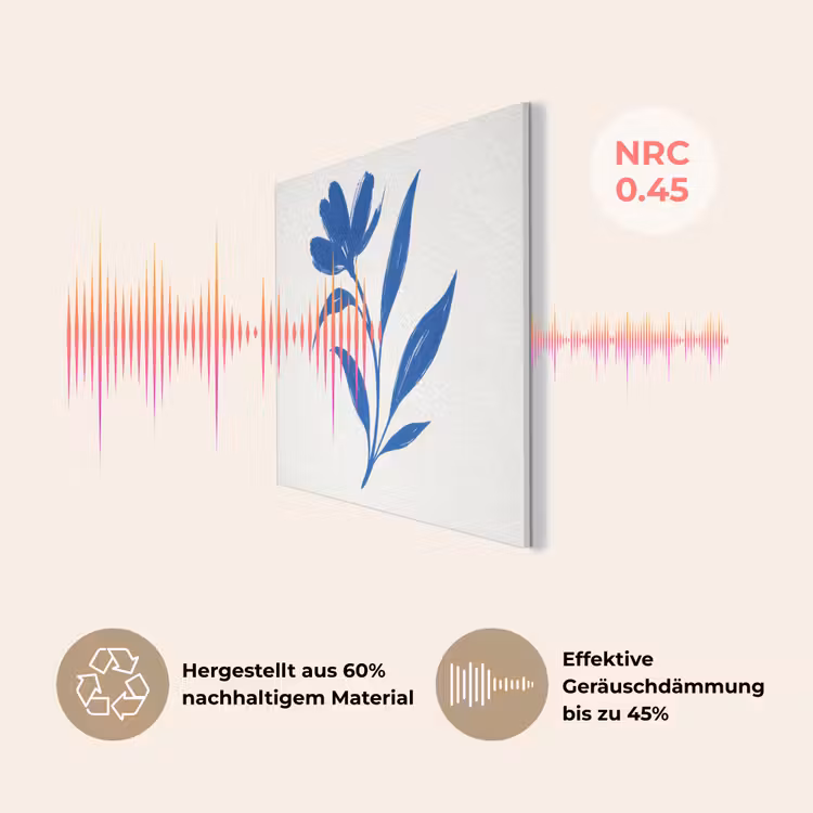 Bloem - Blaadjes - Minimalistisch - Blauw PET vilt klein -USP_DE