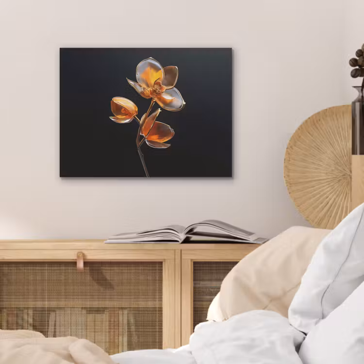 Bloem - Orchidee - Oranje PET vilt klein -sfeer3