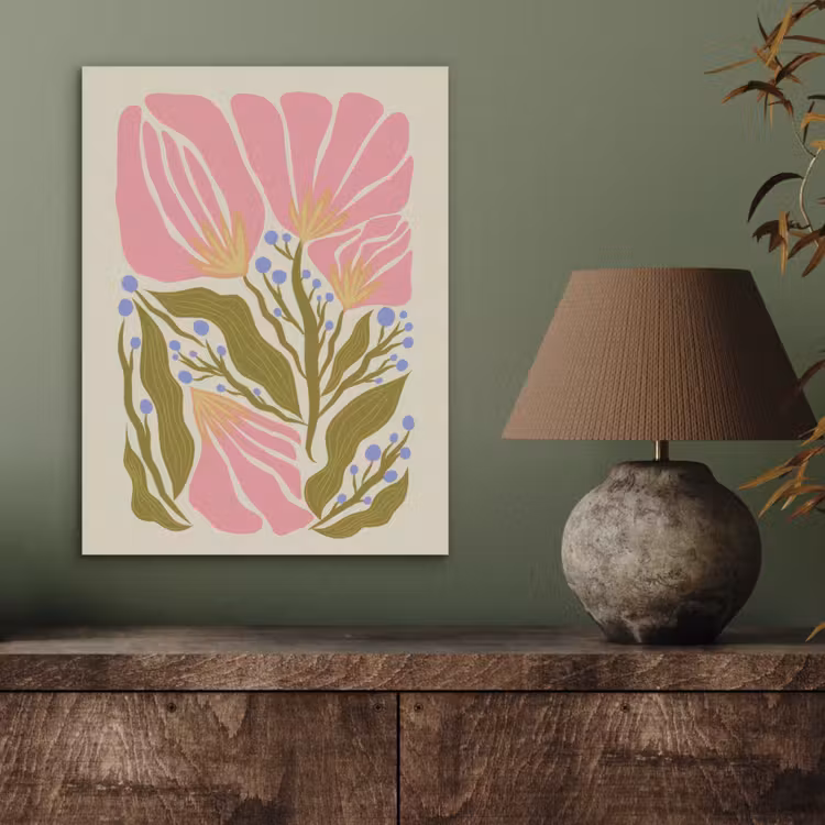 Bloemen - Bladeren - Abstract - Roze PET vilt klein -sfeer2