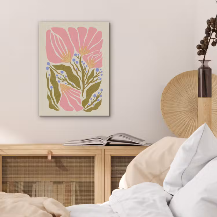 Bloemen - Bladeren - Abstract - Roze PET vilt klein -sfeer3