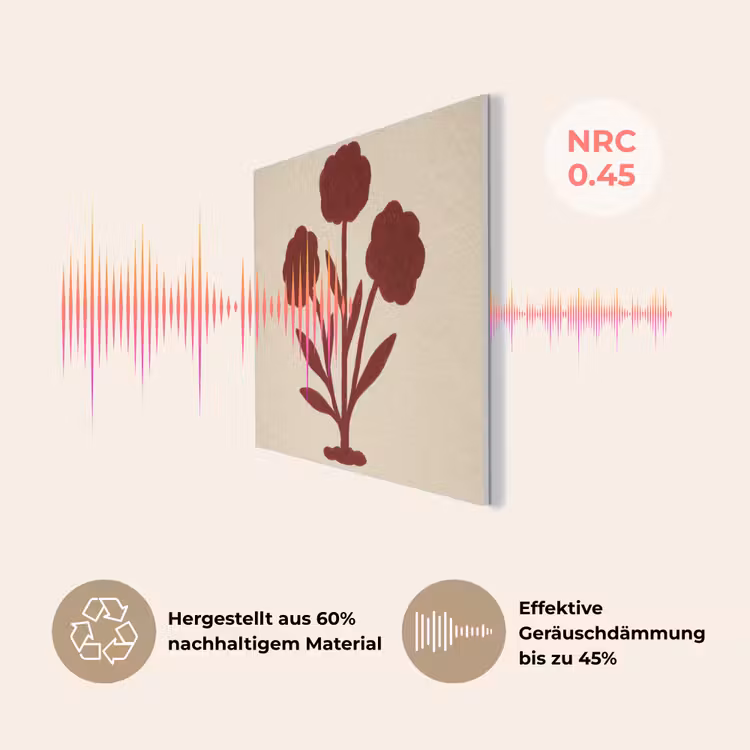 Bloemen - Bladeren - Rood - Minimalistisch PET vilt klein -USP_DE