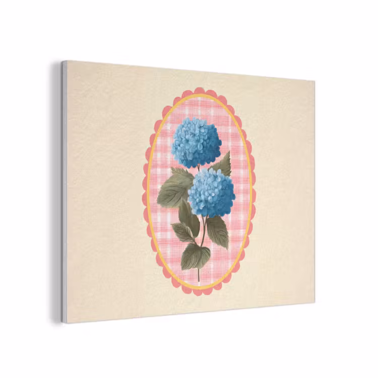 Bloemen - Blauw - Lijst - Bladeren PET vilt klein -3d