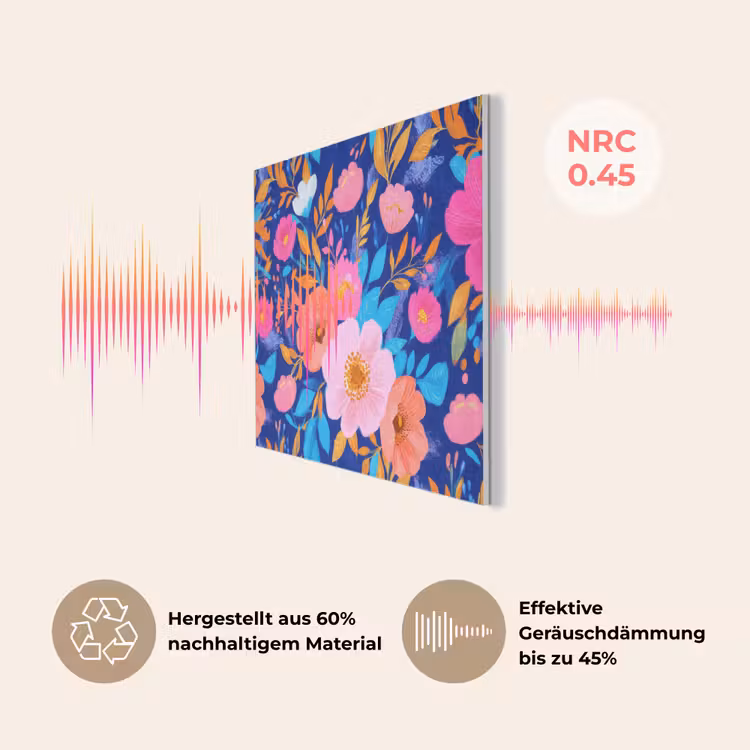Bloemen - Blauw - Roze PET vilt klein -USP_DE