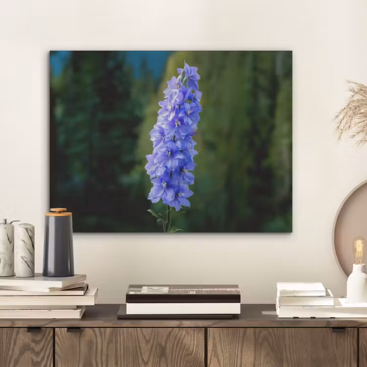 Bloemen - Blauw - Dennenboom PET vilt klein -sfeer1