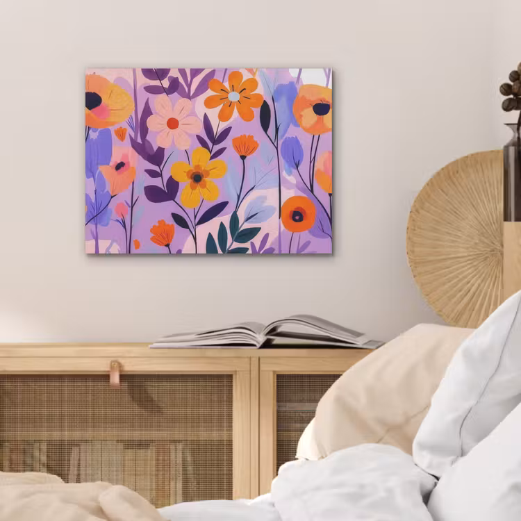 Bloemen - Kleurrijk - Bladeren PET vilt klein -sfeer3