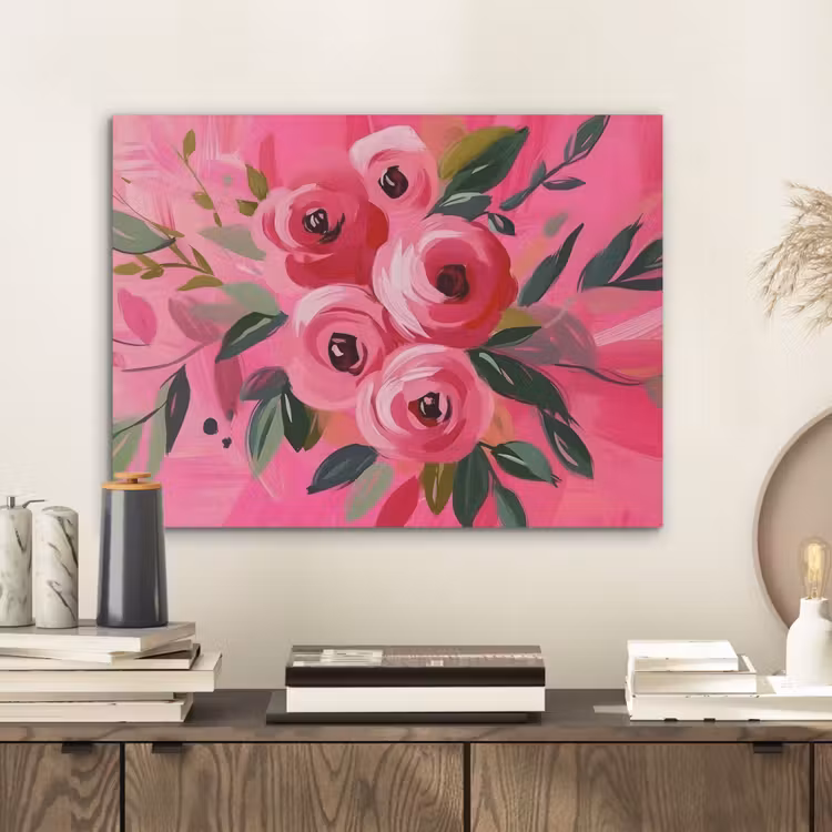 Bloemen - Verf - Roze PET vilt klein -sfeer1
