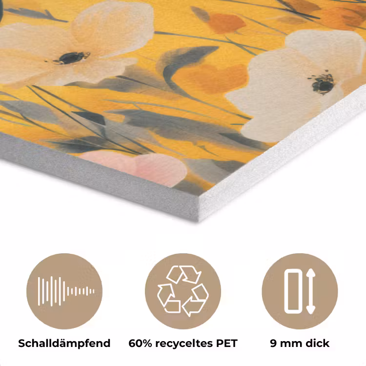 Bloemen - Veld - Geel PET vilt klein -closeup_DE