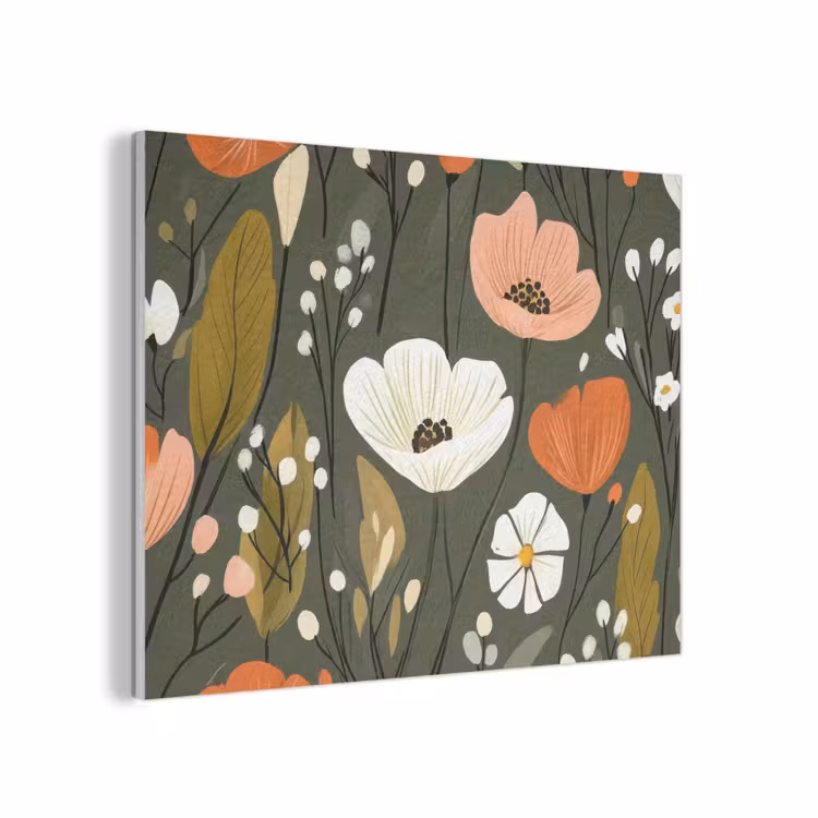 Bloemen - Illustratie - Groen PET vilt klein -3d