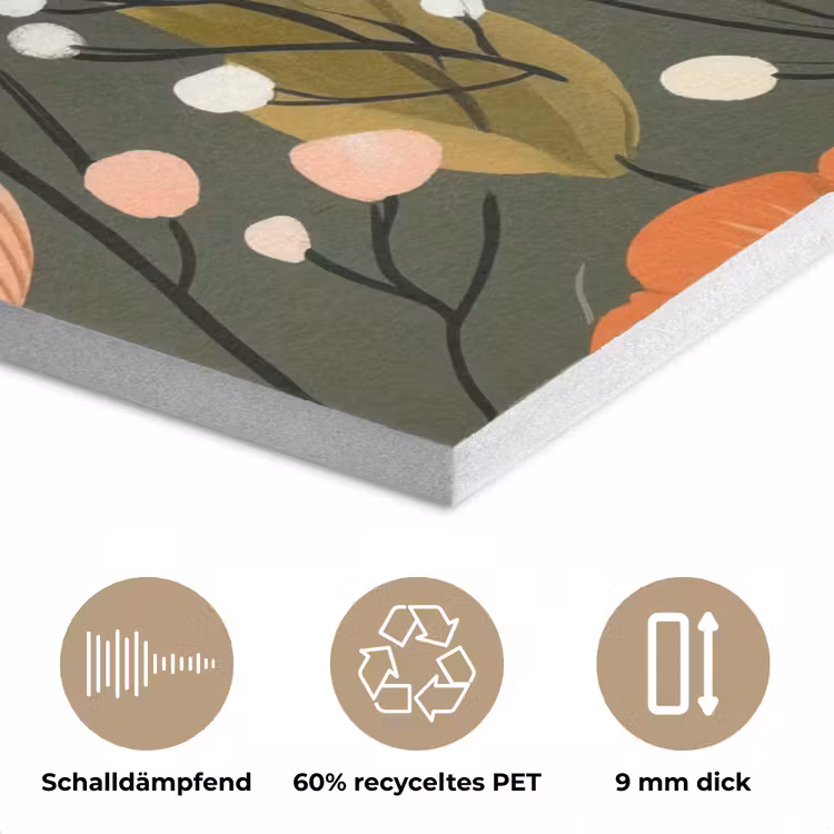 Bloemen - Illustratie - Groen PET vilt klein -closeup_DE