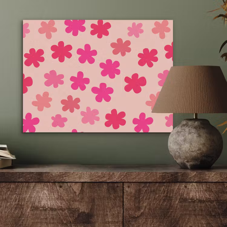 Bloemen - Patroon - Roze PET vilt klein -sfeer2