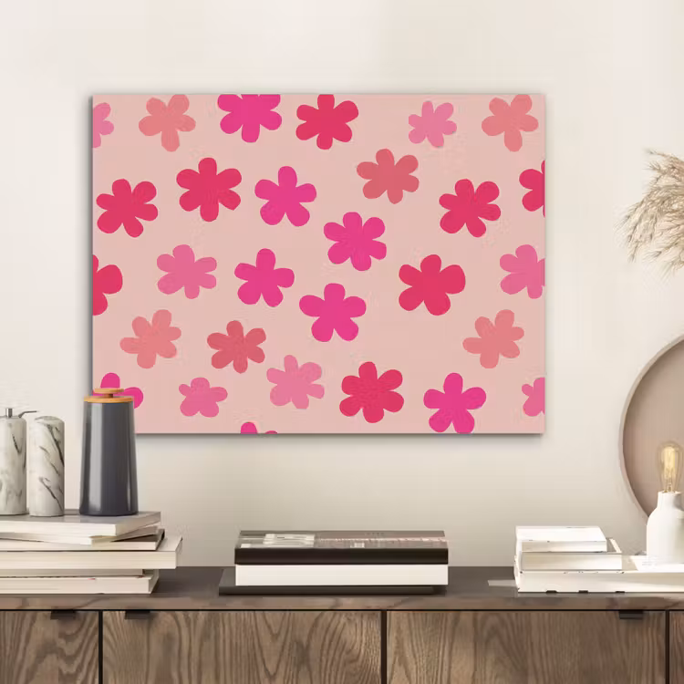 Bloemen - Patroon - Roze PET vilt klein -sfeer1
