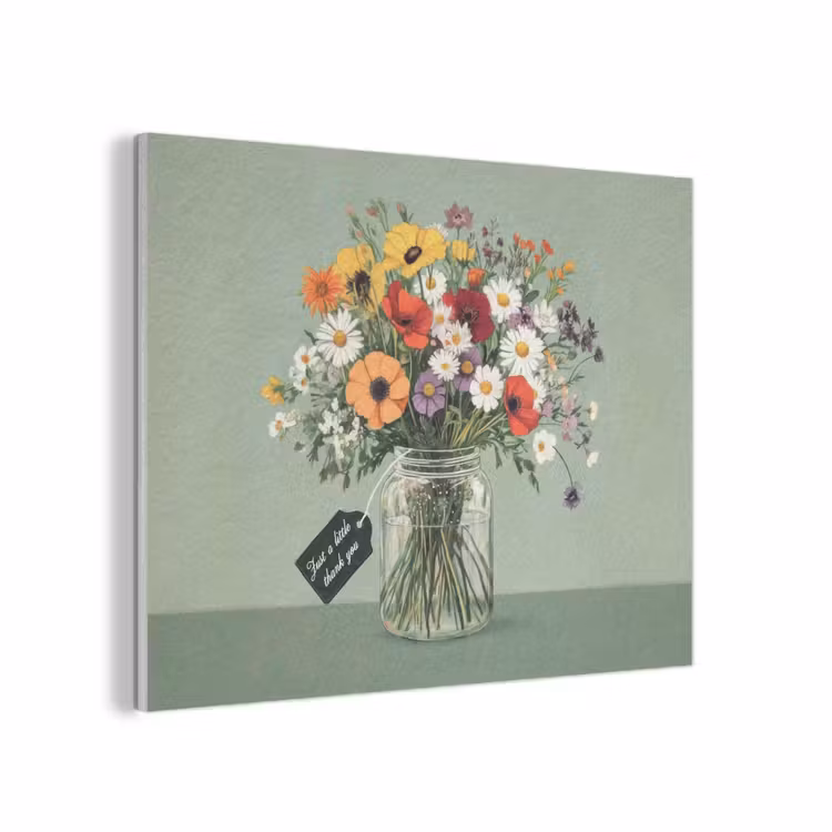 Bloemen - Vaas - Kaartje PET vilt klein -3d