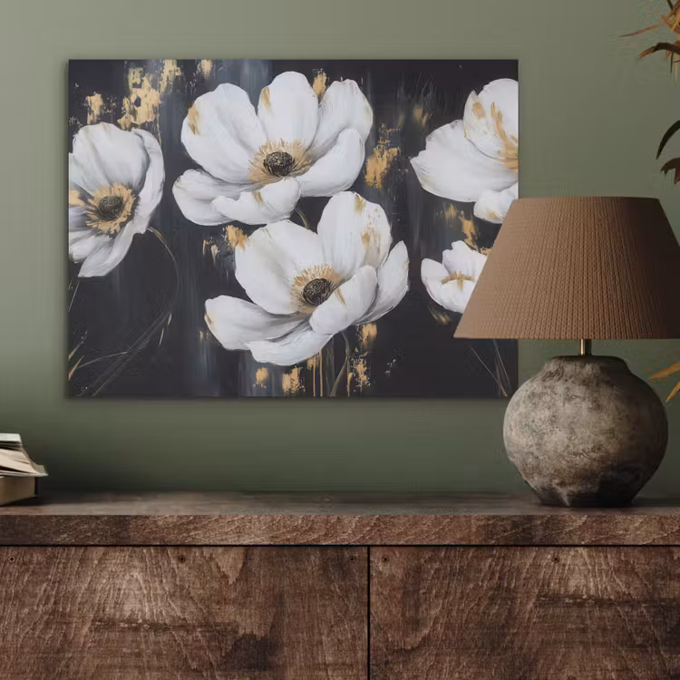 Bloemen - Wit - Abstract PET vilt klein -sfeer2